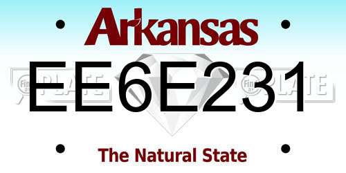 EE6E231 Arkansas License Plate