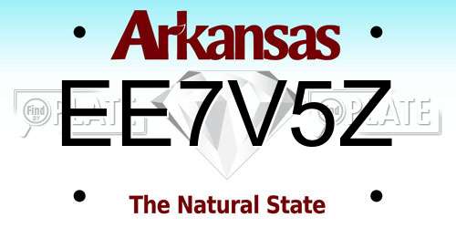 EE7V5Z Arkansas License Plate