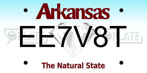 EE7V8T Arkansas License Plate