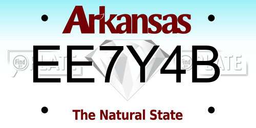 EE7Y4B Arkansas License Plate