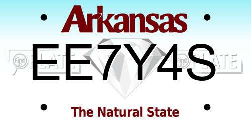 EE7Y4S Arkansas License Plate