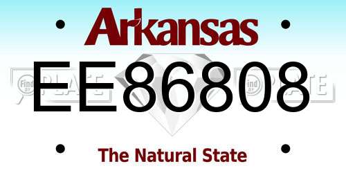 EE86808 Arkansas License Plate