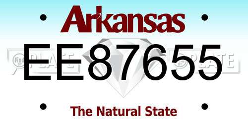 EE87655 Arkansas License Plate