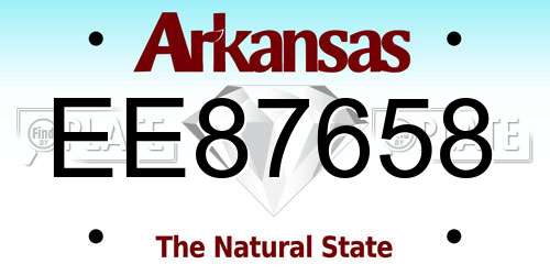 EE87658 Arkansas License Plate