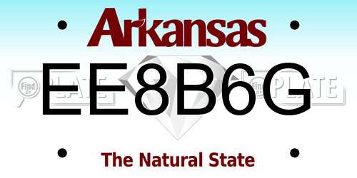EE8B6G Arkansas License Plate