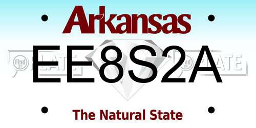 EE8S2A Arkansas License Plate