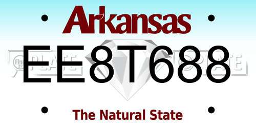 EE8T688 Arkansas License Plate