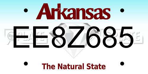 EE8Z685 Arkansas License Plate