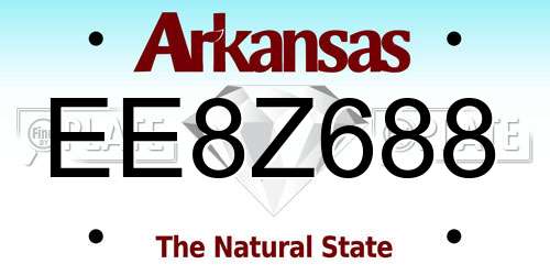 EE8Z688 Arkansas License Plate