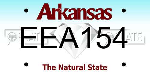 EEA154 Arkansas License Plate