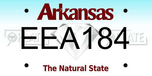 EEA184 Arkansas License Plate