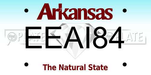 EEAI84 Arkansas License Plate