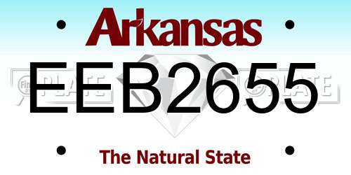 EEB2655 Arkansas License Plate