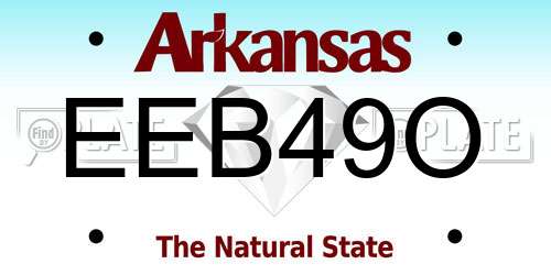 EEB49O Arkansas License Plate