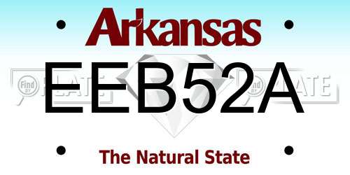EEB52A Arkansas License Plate