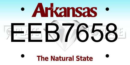 EEB7658 Arkansas License Plate