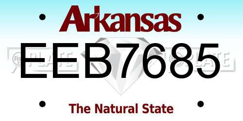 EEB7685 Arkansas License Plate