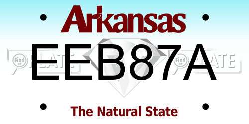EEB87A Arkansas License Plate