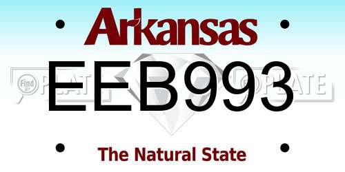 EEB993 Arkansas License Plate
