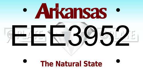 EEE3952 Arkansas License Plate