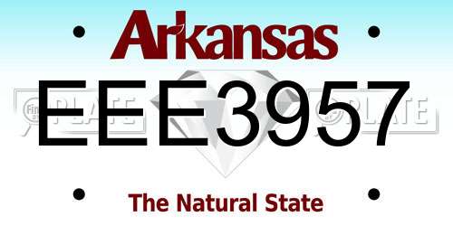 EEE3957 Arkansas License Plate