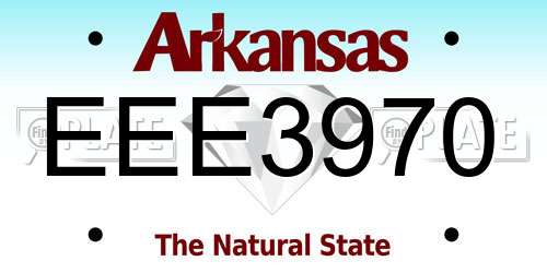 EEE3970 Arkansas License Plate