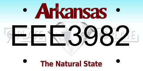 EEE3982 Arkansas License Plate