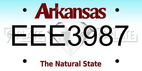 EEE3987 Arkansas License Plate