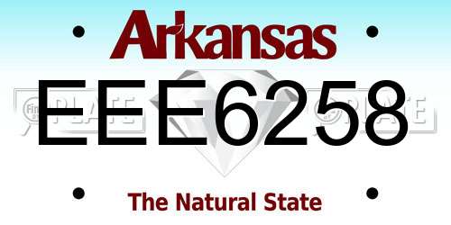 EEE6258 Arkansas License Plate