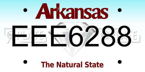 EEE6288 Arkansas License Plate