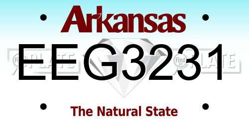 EEG3231 Arkansas License Plate