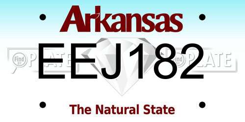 EEJ182 Arkansas License Plate