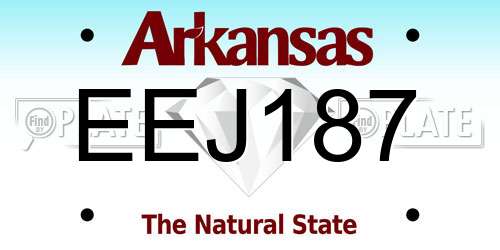 EEJ187 Arkansas License Plate