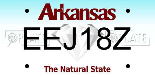 EEJ18Z Arkansas License Plate