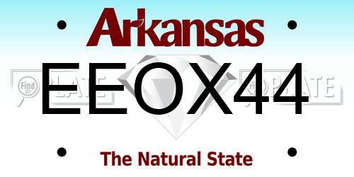 EEOX44 Arkansas License Plate