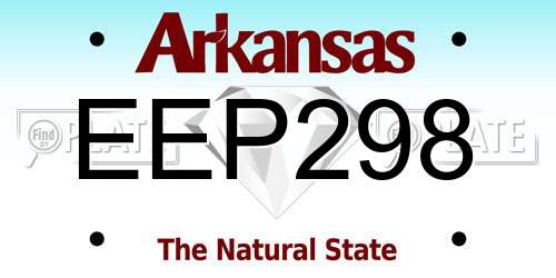 EEP298 Arkansas License Plate