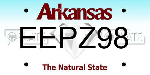EEPZ98 Arkansas License Plate