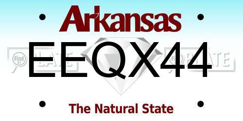 EEQX44 Arkansas License Plate