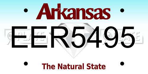EER5495 Arkansas License Plate