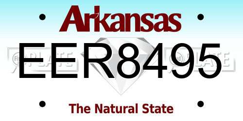 EER8495 Arkansas License Plate
