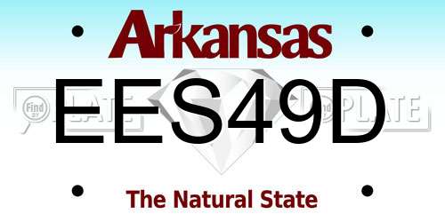 EES49D Arkansas License Plate