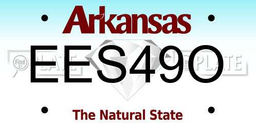 EES49O Arkansas License Plate