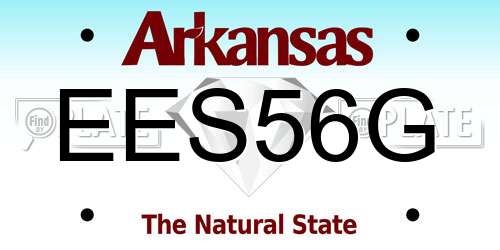 EES56G Arkansas License Plate