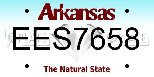 EES7658 Arkansas License Plate