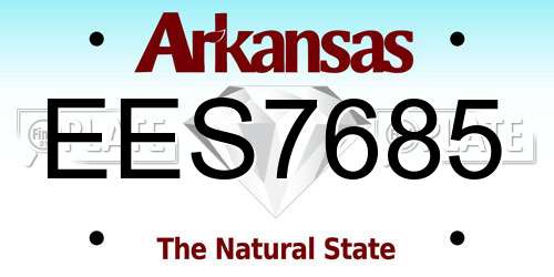 EES7685 Arkansas License Plate