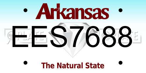 EES7688 Arkansas License Plate