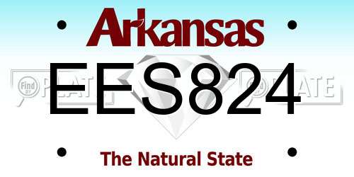 EES824 Arkansas License Plate