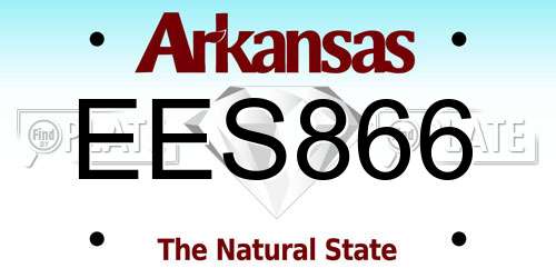 EES866 Arkansas License Plate