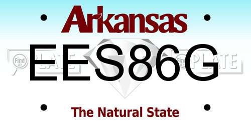 EES86G Arkansas License Plate