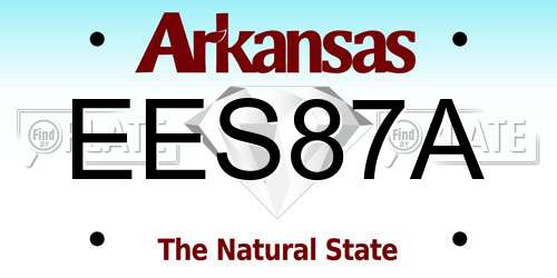 EES87A Arkansas License Plate
